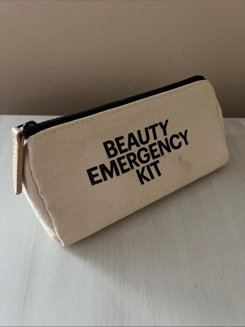 Beauty Emergency Kit Canvas Pouch - Cream